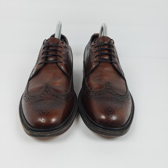 Freeman Free-Flex Mens Size 8.5 D Brown Leather Wingtip Oxford Formal Dress Shoe - Picture 5 of 13